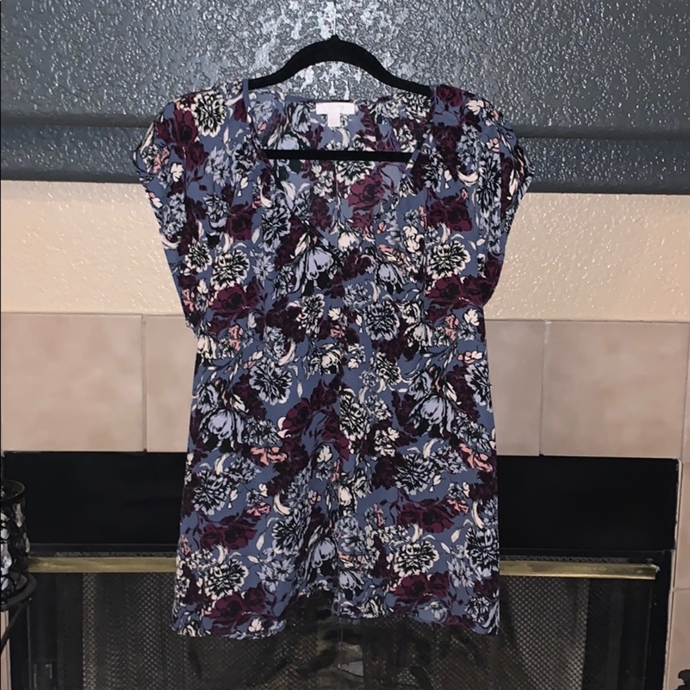 Blue Vintage Floral Mix Top